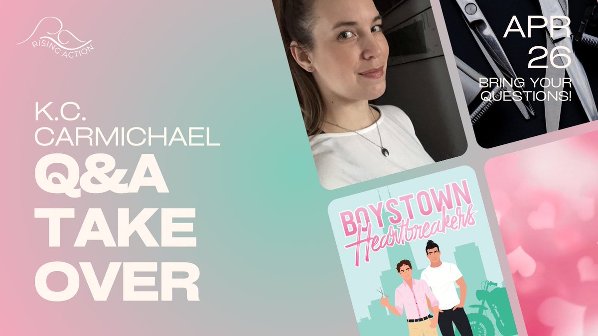 Mark your calendars! To celebrate the release of BOYSTOWN HEARTBREAKERS, @KC_Carmichael will be hosting a Q&A session on Rising Action’s IG account on April 26th. Make sure to bring your questions! #boystownheartbreakers #kccarmichael #indiepublishing