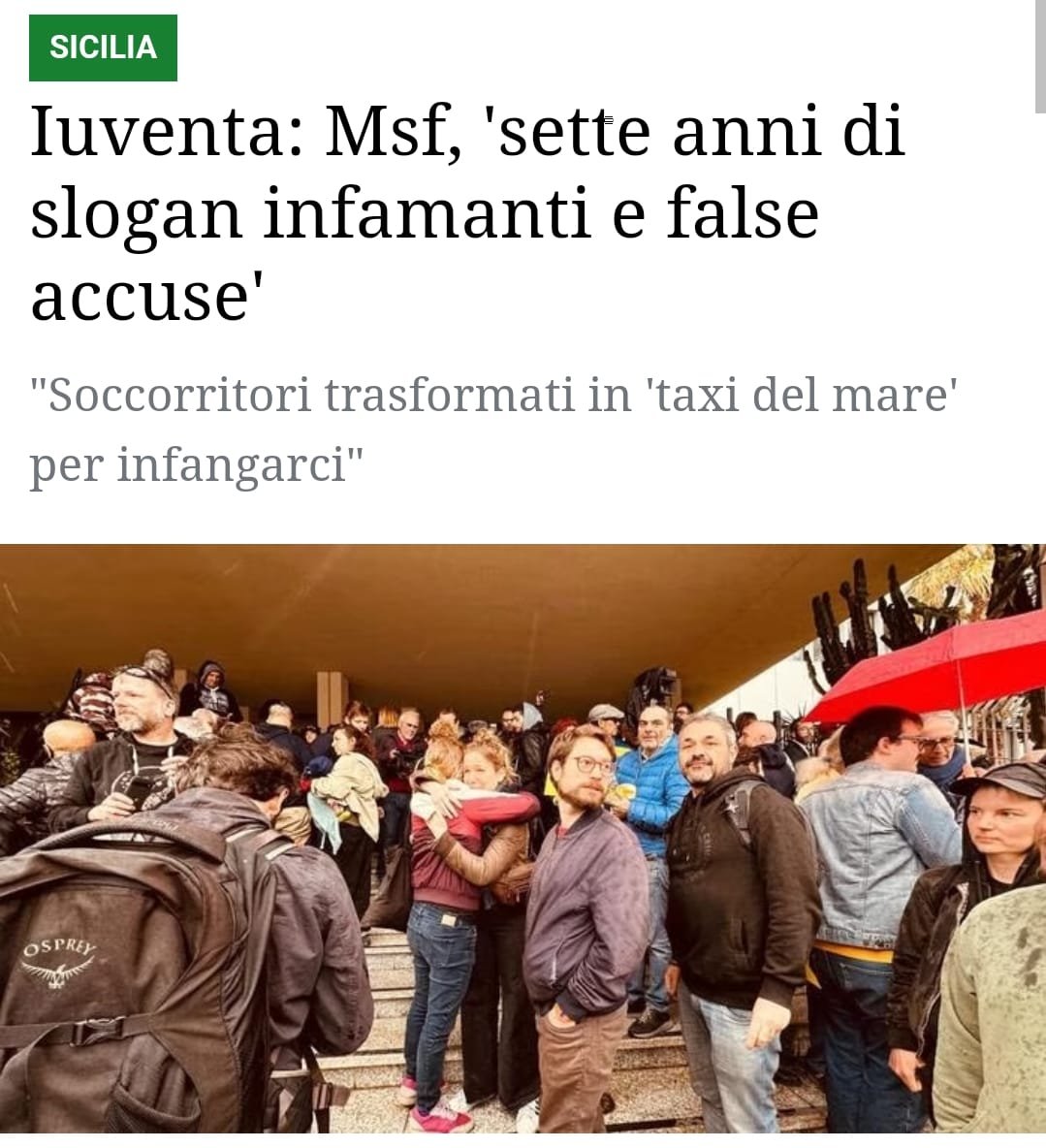 Salvare vite umane in mare non è reato: è un obbligo giuridico, oltre che un dovere etico. Anni di propaganda e di criminalizzazione verso le ONG che operano nel Mediterraneo finalmente smentiti dal Tribunale di Trapani. Sempre grata a chi lo fa ponendo rimedio alle carenze…