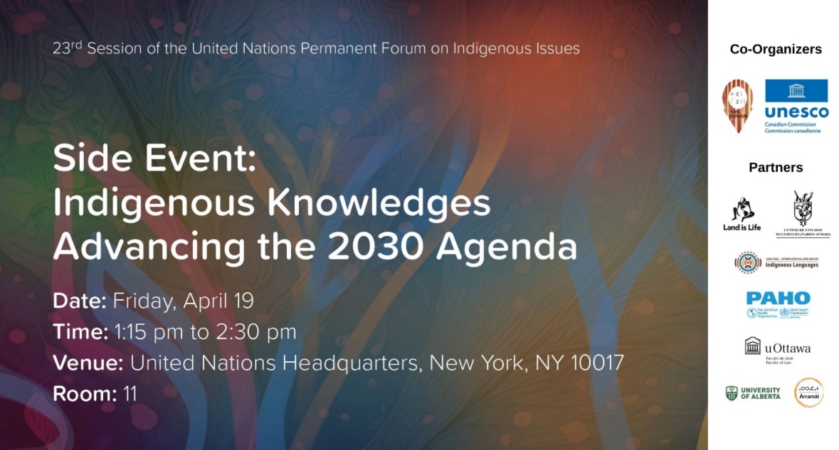 It’s today! @UN4Indigenous @MAboubakrine @CCUNESCO @LandisLife #UN4Indigenous #UNFPII24 @UofAALES @DrCiviluOttawa C’est aujourd’hui! Ci-dessous le lien pour le webcast : webtv.un.org/en/asset/k11/k…