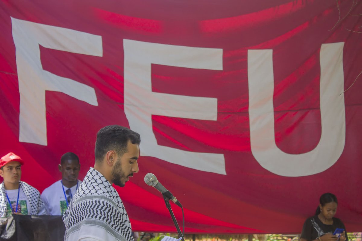 🇵🇸❤️La solidaridad hacia Palestina, continúa siendo prioridad para la organización; con este pensamiento se ratificó el compromiso de los jóvenes con los hermanos de esta nación. #FEUDeCuba #SomosFEU #GenteQueSuma