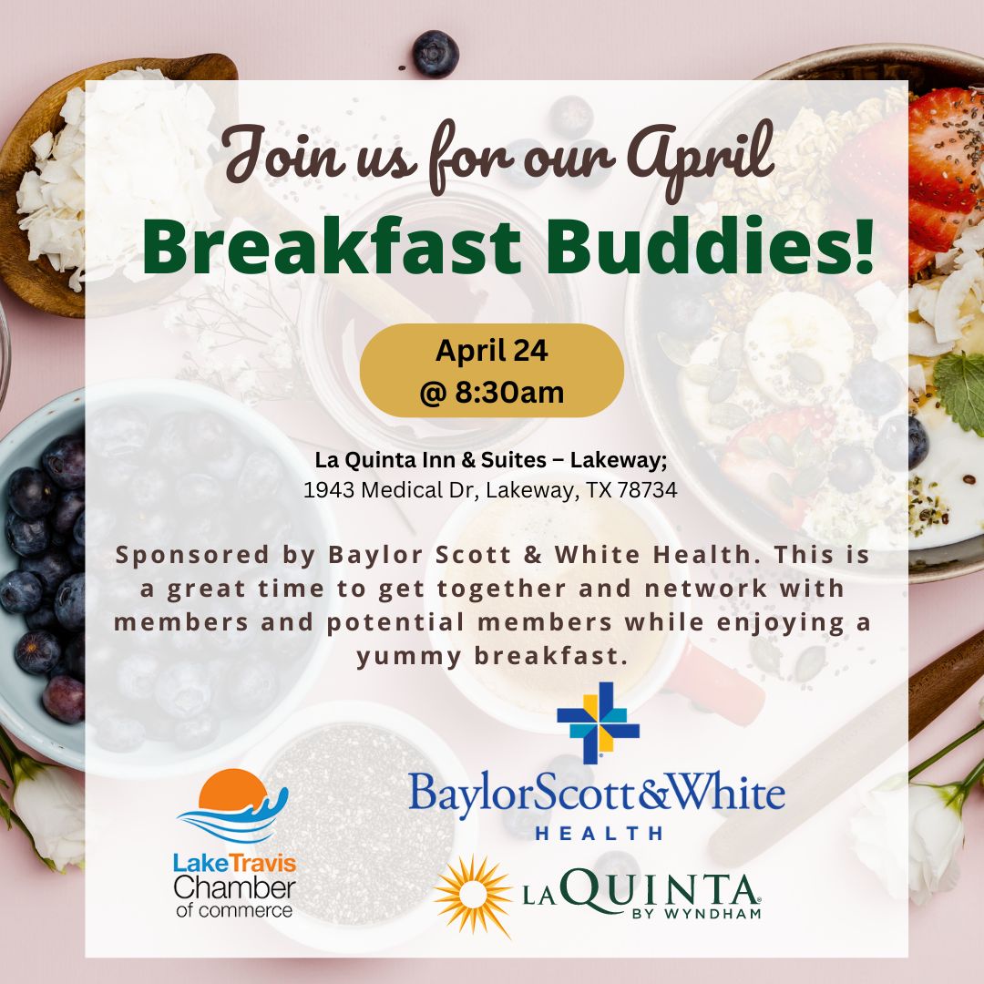Join us for this month's Breakfast Buddies - sponsored by Baylor Scott &amp; White! 

RSVP HERE: loom.ly/V0uuRDc