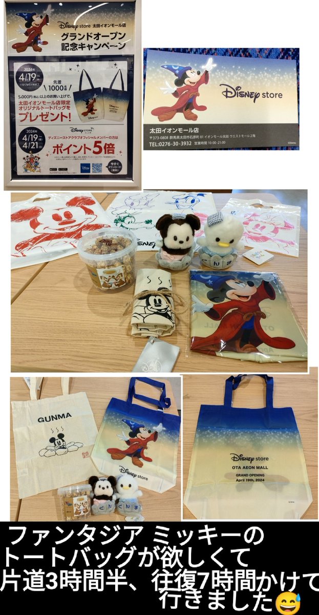 オープン記念♡ラッキーバッグ ディズニーストア 太田 イオン グランドオープン 4月26日 (金) 太田イオンモール店にて、グランドオープン記念限定