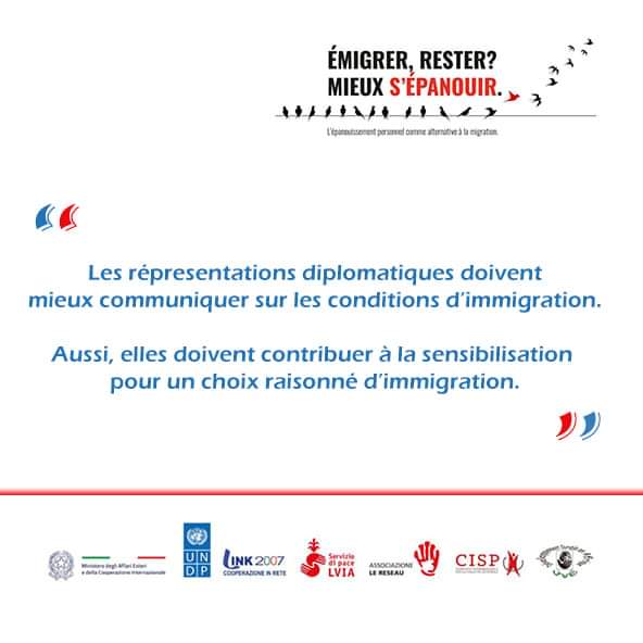 Campagne digitale sur *L'épanouissement personnel comme alternative à la #migration*. #LVIA #LeRéseau #Link2007 #CISP #JVE #PNUD