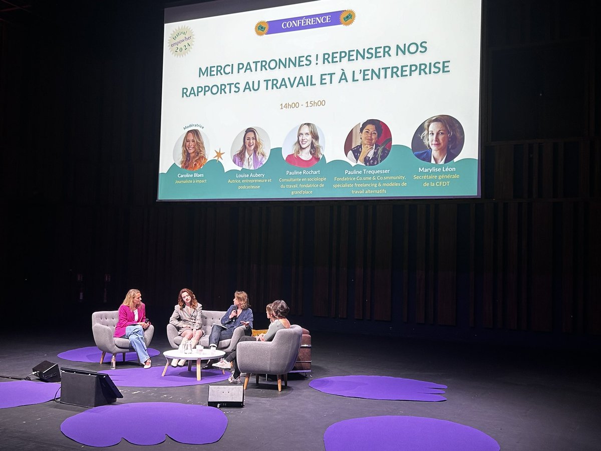 4e édition du festival @Empow_Her «Agir pour un monde féministe», notamment dans l’entreprise. Les femmes sont davantage diplômées et n’occupent pourtant que 39% des postes de cadres. Il y a du boulot jusqu’à l’égalité ! La CFDT s’y emploie @paurochart @PTrequesser @Caroline_Cbl