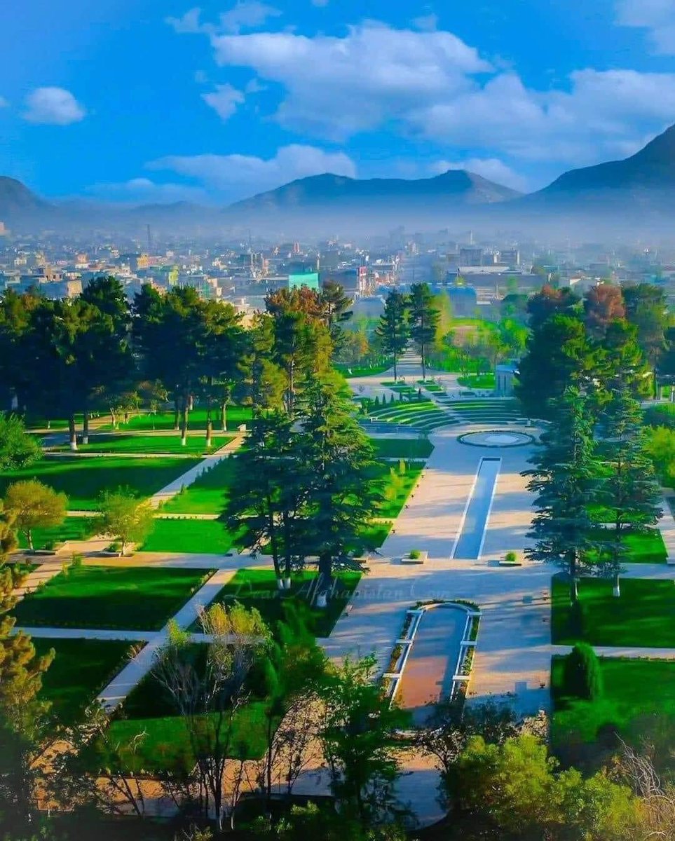 A spring view of the Chihlstoon garden in the heart of Kabul, Afghanistan.