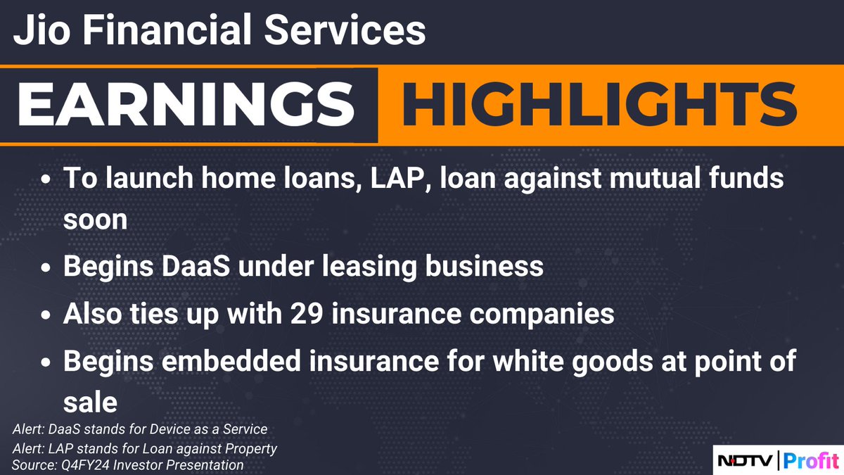 #JioFinancialServices begins vendor financing under lending business. #Q4WithNDTVProfit 

Read: bit.ly/3Q8dSYW