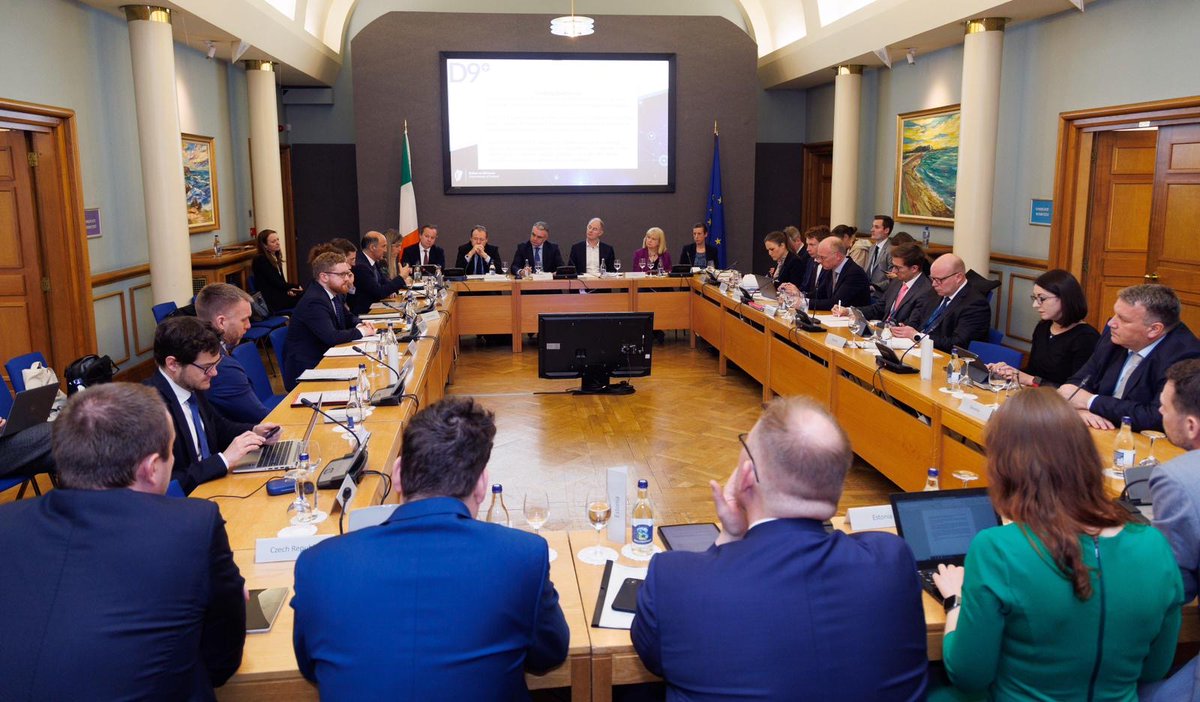 Minister @daracalleary today hosted a major gathering of Digital Ministers from across Europe in Dublin Castle. The meeting is the central event of Ireland’s six-month chairship of the D9+ group, an informal alliance of Digital Ministers from the digital frontrunner EU Member