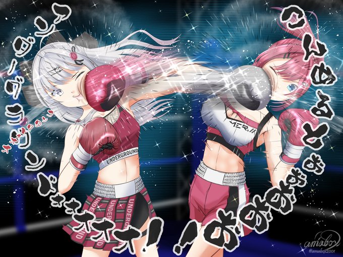 今年のボクシングの日まであと1カ月(^-^)
↓は昨年のボクシングの日に投稿したイラストで、にじさんじの石神のぞみVS倉持めると(^o^)
ボクシングの日の5/19は倉持さんの誕生日(^^) 