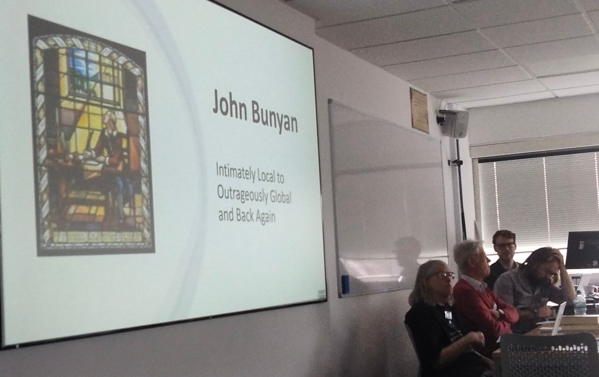 Final paper of the conference 😱
John Bunyan: Intimately Local to Outrageous Global and Back Again, by Janet Wootton, <a href="/WritingExeter/">Writing Religious Conflict and Community in Exeter</a> <a href="/UniofExeter/">University of Exeter</a> <a href="/BunyanSociety/">International John Bunyan Society</a>