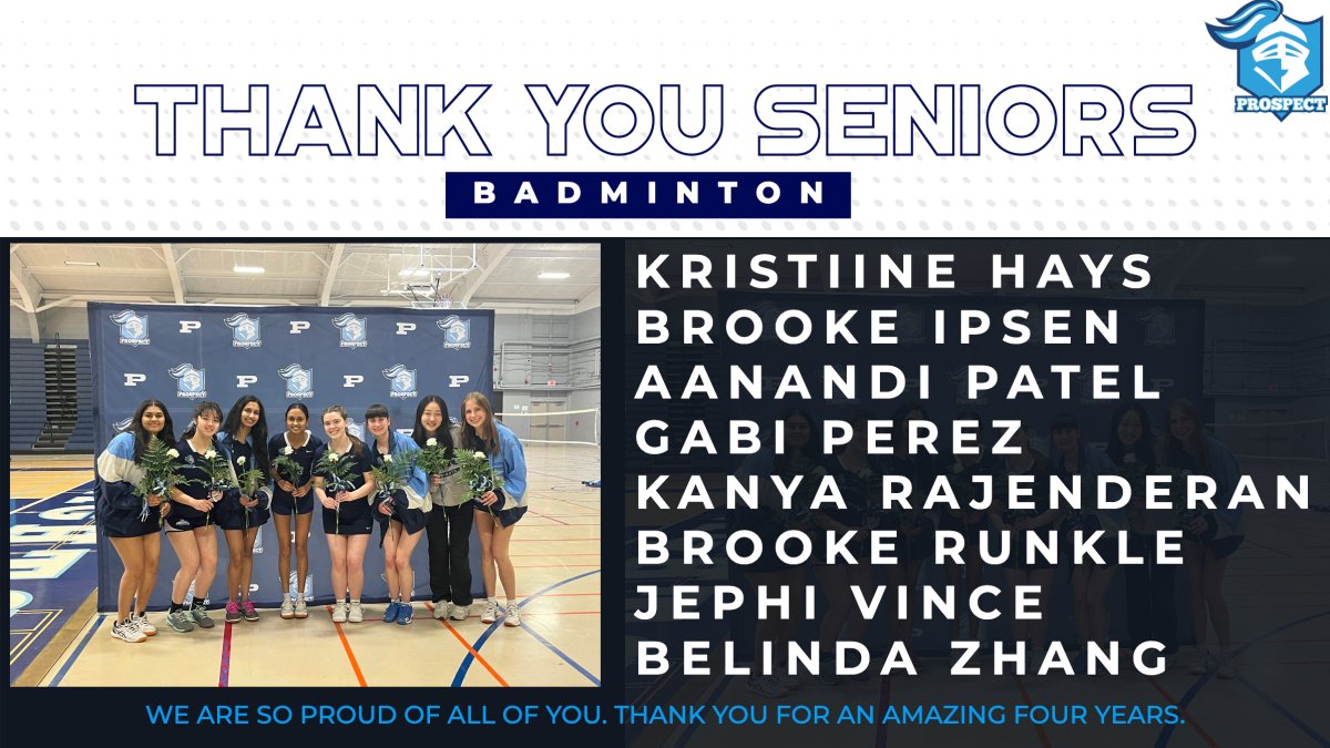 Prospect Knights Badminton (@badminton_phs) on Twitter photo 