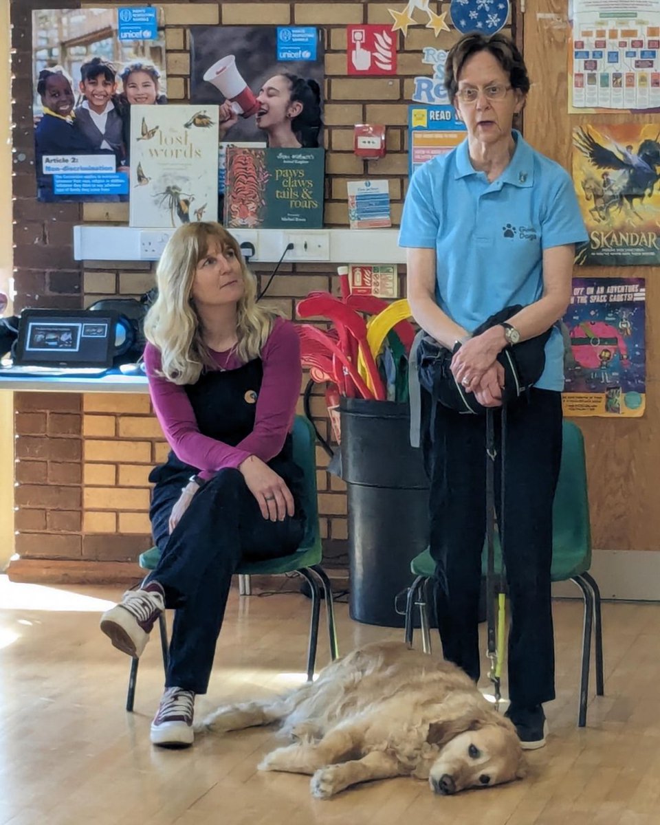 📸✨This week we visited two schools to celebrate @RhianTracey new novel #HideandSeekbook with some special guests... Thank you to Viv and @GuideDogs for joining us, as well as Marianne @BorzoiBookshop and Miles at @CF_Birmingham for organising 🎉