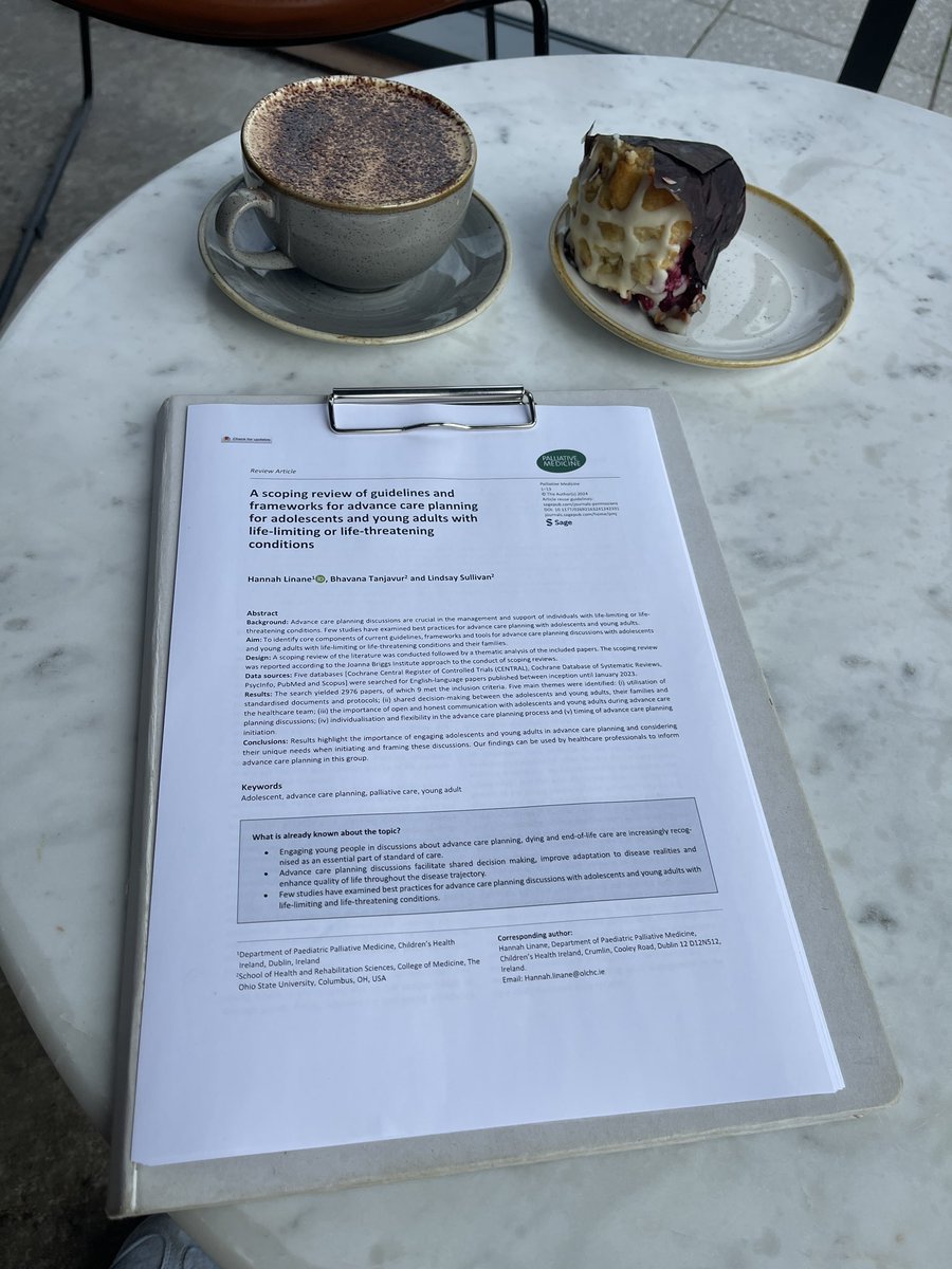 Simon Darby MBE (He/Him) (@simonpeterdarby) on Twitter photo Grabbing a ☕️ and 🧁 to read <a href="/HannahLinane/">Hannah Linane</a> review article on advanced care planning for adolescents and young adults. Very interesting scoping review and the thematic findings.
🔑 is good rapport and a trusting relationship with AYA and family
<a href="/YLvsCancer/">Young Lives vs Cancer</a> <a href="/LindsaySullivan/">Lindsay Sullivan</a> Grabbing a ☕️ and 🧁 to read <a href="/HannahLinane/">Hannah Linane</a> review article on advanced care planning for adolescents and young adults. Very interesting scoping review and the thematic findings.
🔑 is good rapport and a trusting relationship with AYA and family
<a href="/YLvsCancer/">Young Lives vs Cancer</a> <a href="/LindsaySullivan/">Lindsay Sullivan</a>