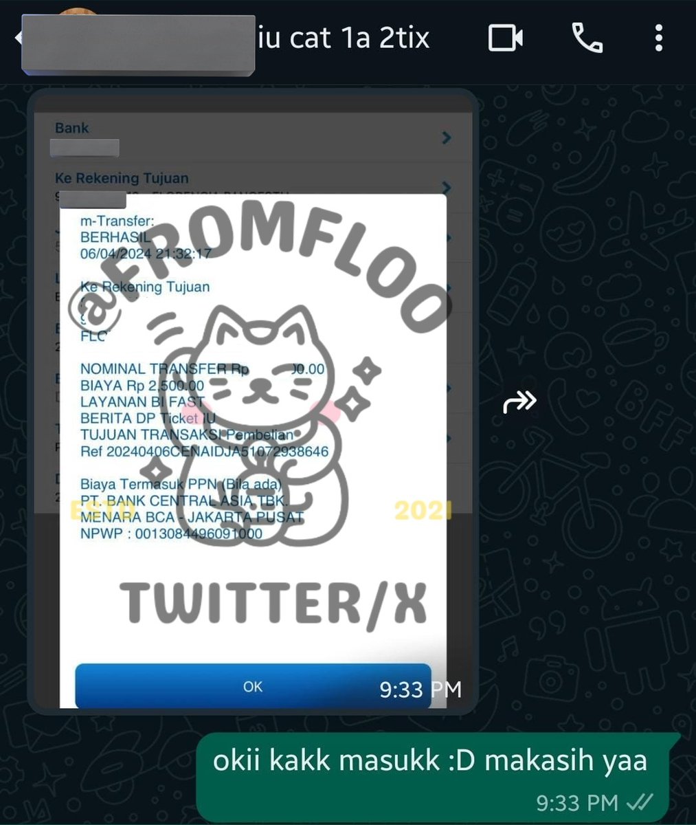 fromfloo's tweet photo. testi wts tiket konser iu day 1 (2tix) dan rtb twice 2023 https://t.co/k9jq8BNrgH