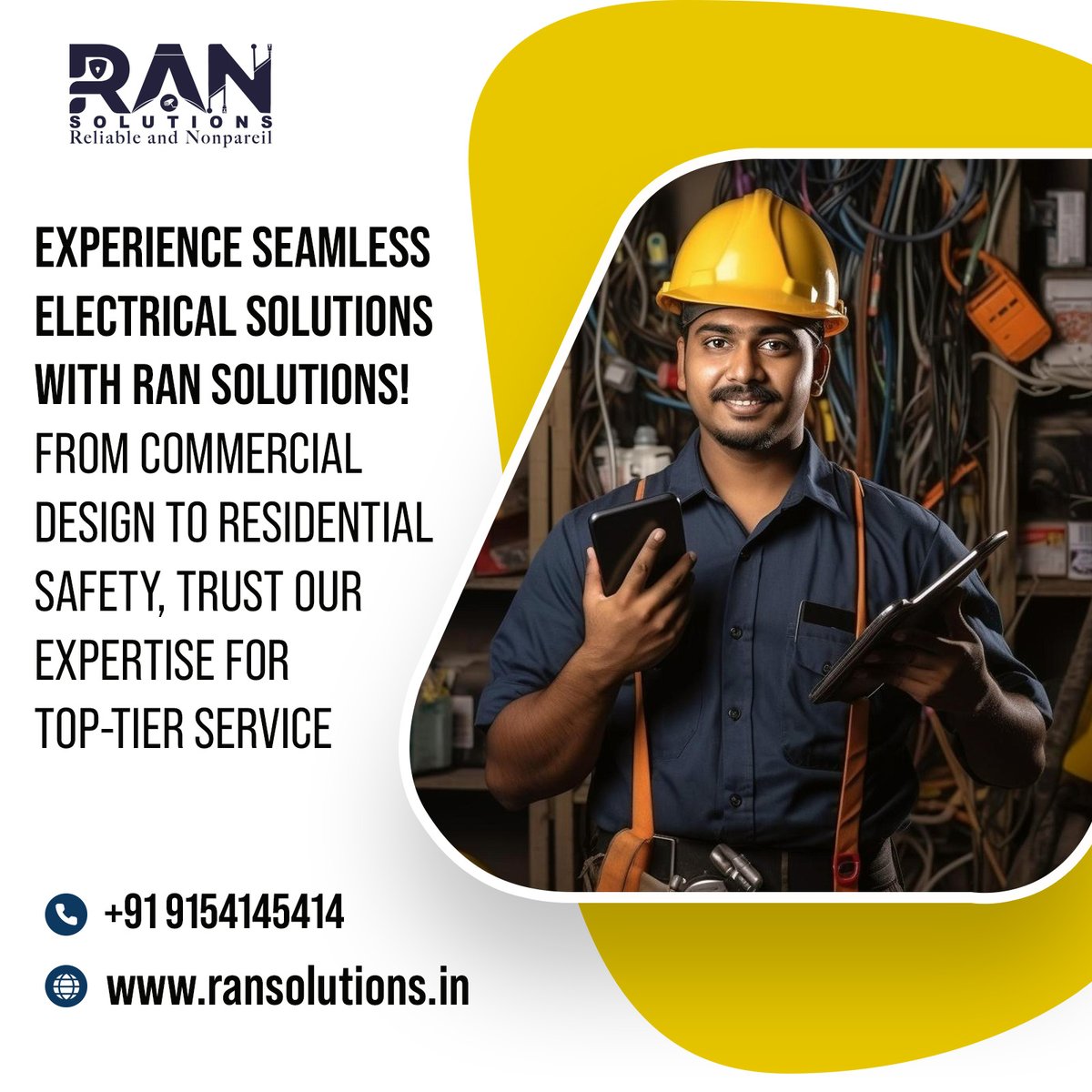 Light up confidently with Ran Solutions! Tailored electrical solutions for all needs. Trust our expertise for peace of mind. Contact us now!
#electricalsolutions #ransolutions #expertise #toptierservice #commercialdesign #residentialsafety #lightingdesign #electricalengineering