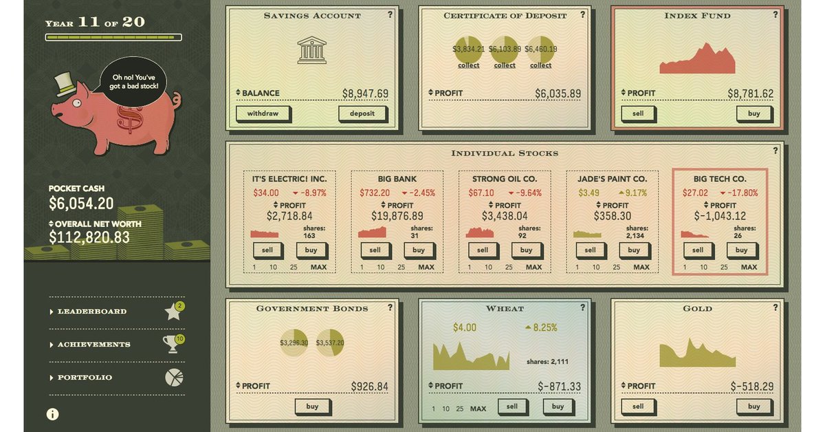 Each day of April, we share a #financialliteracy resource to help students increase their financial knowledge. Today's resource is STAX, an engaging, fast-paced game in which students make 20 years of investment decisions in....20 minutes. buildyourstax.com