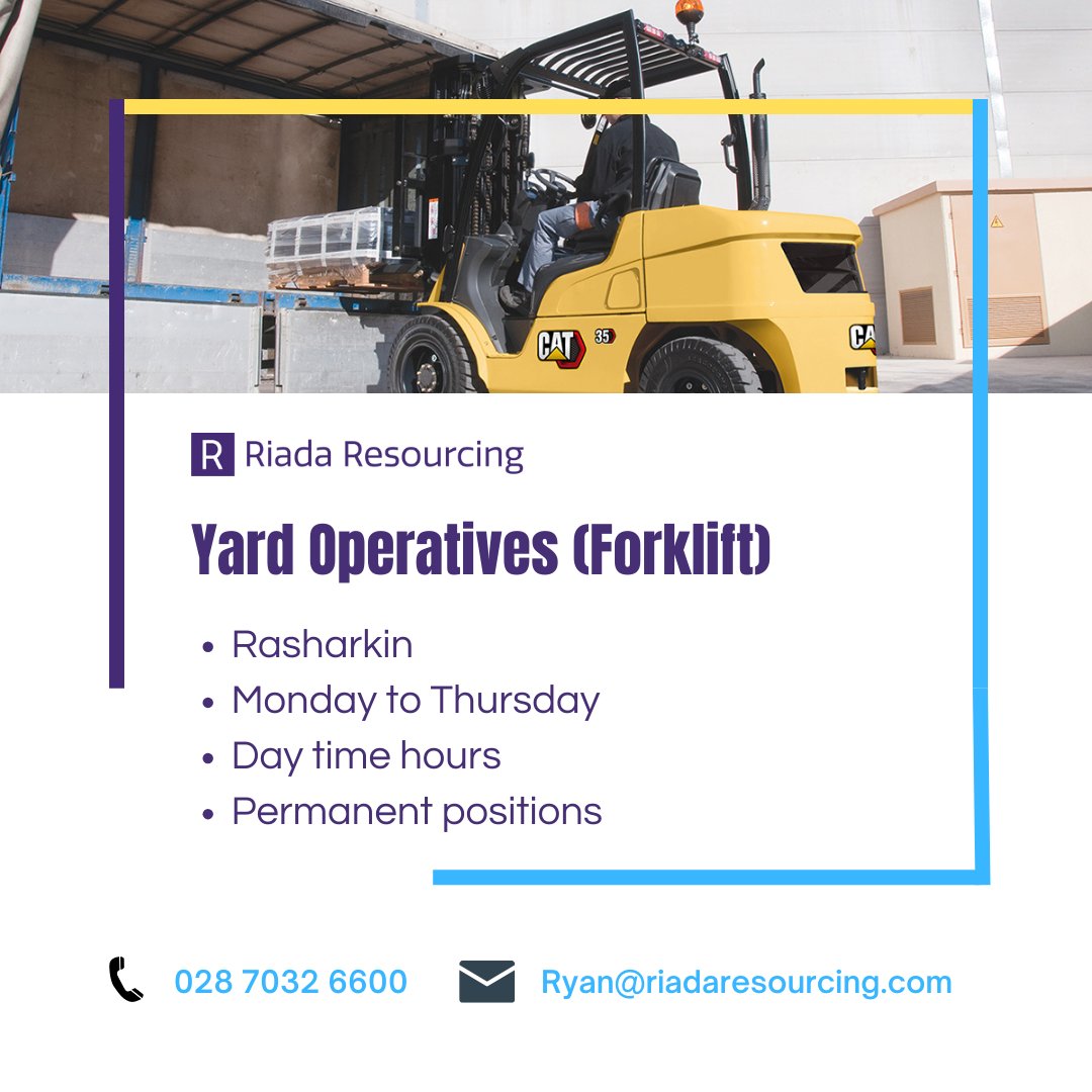 ard Operatives - Rasharkin 📍 Are you ready for a better work-life balance? Interested in a 4 day working week? Apply today to find out more about roles available and employer hiring 📲 vacancies.riadaresourcing.com/vacancies/3408… #nijobs