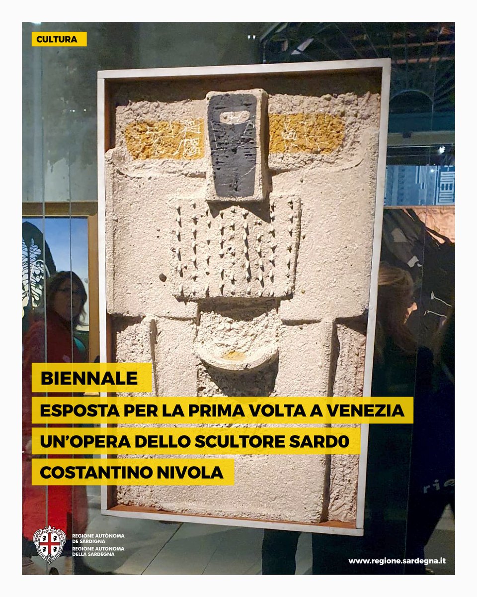 GALBarbagia's tweet photo. Per la prima volta a @la_Biennale di #Venezia un’opera dello scultore sardo #CostantinoNivola. Un grande riconoscimento per l’artista e per il @Museo_Nivola di #Orani, che conserva la più grande collezione al mondo delle sue opere https://t.co/P8Zsl3NZKf #BiennaleVenezia #Nivola https://t.co/1o600tNHJF