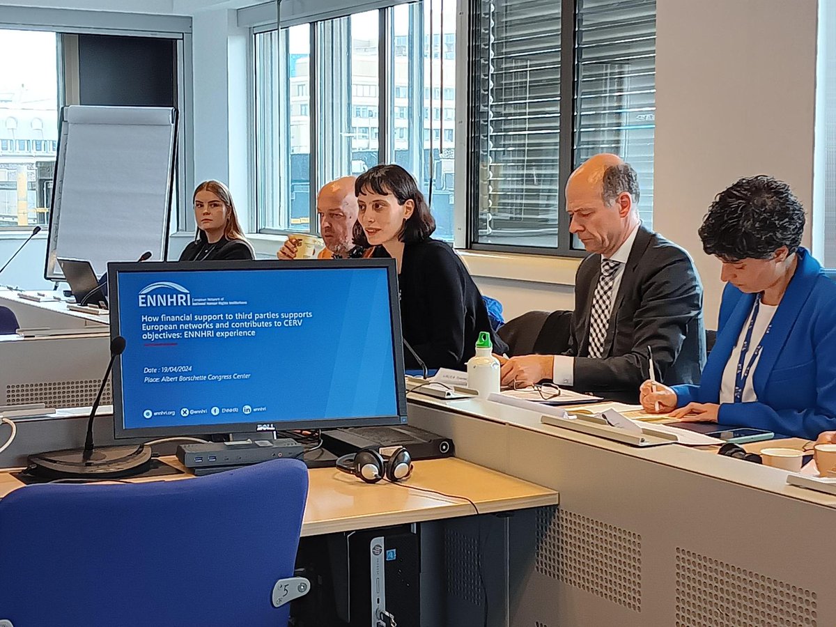Delighted to present our small grants programme today at an @EU_Justice meeting. The programme has supported #NHRIs across Europe to advance fundamental rights, #ruleoflaw and #democracy in their national contexts. Discover more about the programme 👉 ennhri.org/about-us/fundi…