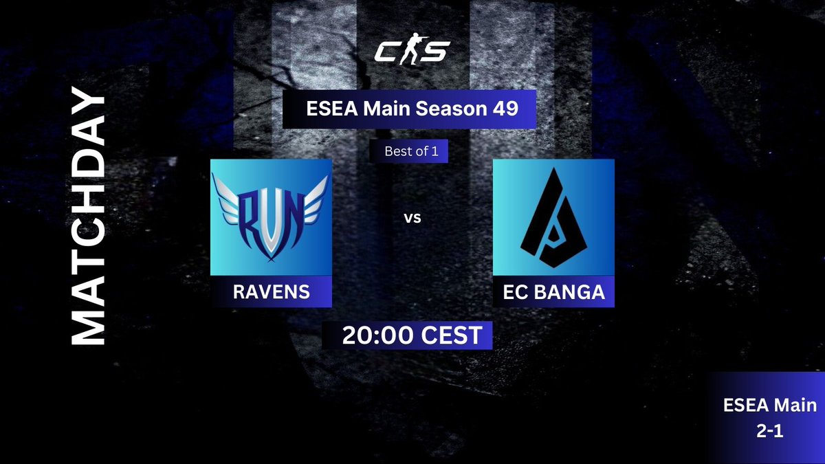 Another day, another game. Playing today against <a href="/LIEPAJASBANGA/">EC BANGA💥</a> in <a href="/ESEA/">ESEA League</a> Main.
Starting at 20:00 CEST