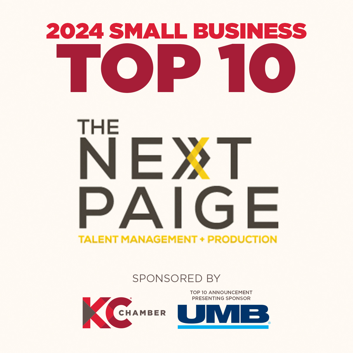 Drum roll, please! The next 2024 KC Chamber Top 10 Small Business is @thenextpaigeag1. Way to go to this outstanding honoree! #CelebrateSmallBiz