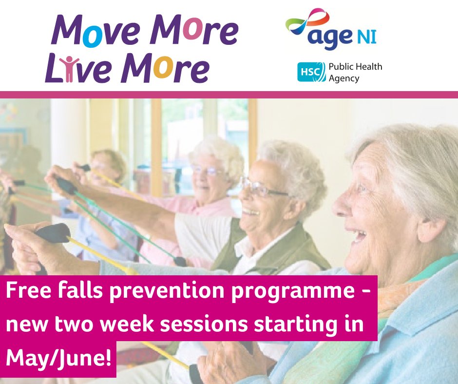 Move More Live More is back with two week sessions starting in May and June! Improve your activity levels, strength, balance and overall health and wellbeing to prevent falls and get the most out of later life. Learn more and register here: ageni.org/movemorelivemo…