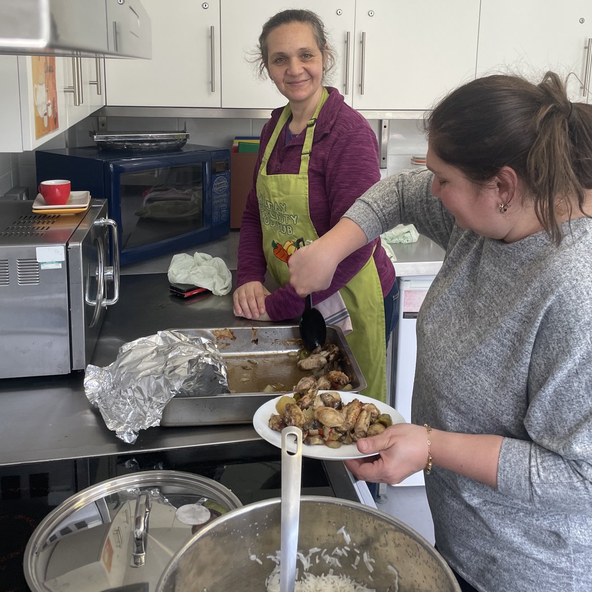 Seyda and Narin always adding the flavour and community spirit at our weekly cook up on Thursdays! We’re serving from 12:30-2PM if you’d like to join us for lunch.