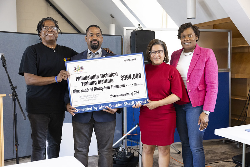 Recently, @SenSharifStreet awarded a $994,000 grant check to the Philadelphia Technical Training Institute. The money comes from the DHS Philadelphia Juvenile Justice Services Center Training Program.