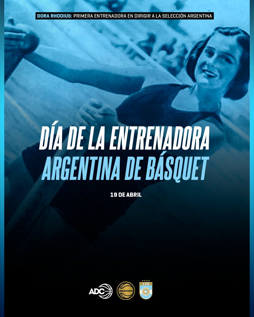 19 de abril - Día de la Entrenadora Argentina en homenaje a Dora Rhodius, la primera mujer que dirigió a la Selección Argentina 🇦🇷 👋 Saludamos a todas las entrenadoras a lo largo y ancho del país que trabajan en el básquet argentino 🏀