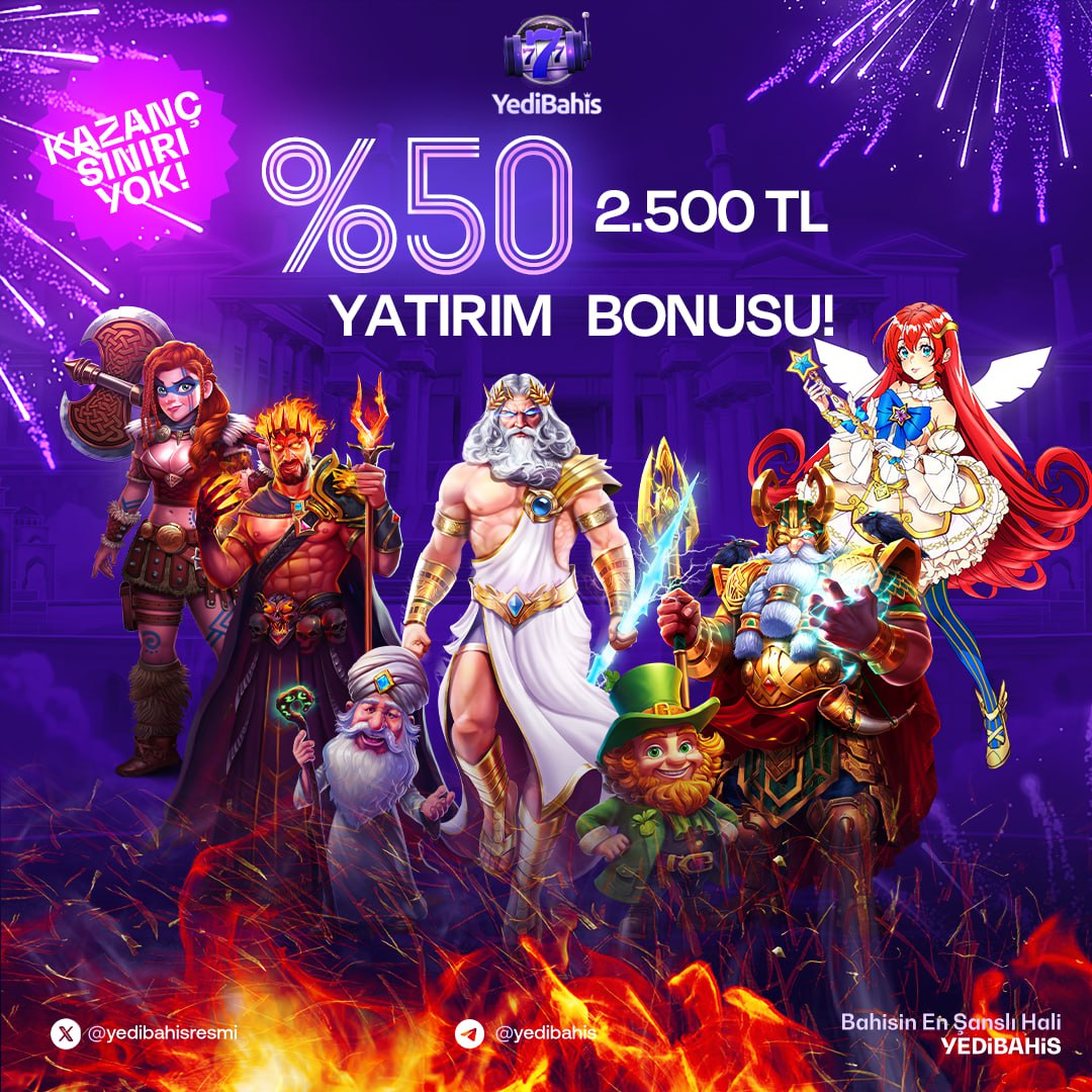 YEDİBAHİS 🚨 CUMA GÜNÜNE ÖZEL PRAGMATİC PLAY %50SLOT YATIRIM BONUSU ✅ Bonusunuzun Yanında Çark Kodu + Yatırıma Ek Free spin almayı unutmayınız! ⚠️ Bakiyenizi Harcamadan BONUS TALEP sistemi üzerinden talep edebilirsiniz! 📲 Detaylar Promosyonlar sayfasında sizi bekliyor!