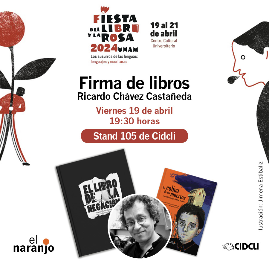 Después de impartir su taller 'Escribir nuestros espantos. Literatura y miedo', Ricardo Chávez Castañeda estará firmando libros en el stand 105 de Cidcli en la Fiesta del Libro y la Rosa. 🕑 7:30 pm. ¡No se lo pierdan! #ellibrodelanegación #UNAM #Cdmx #FiestadelLibroylaRosa #CCU