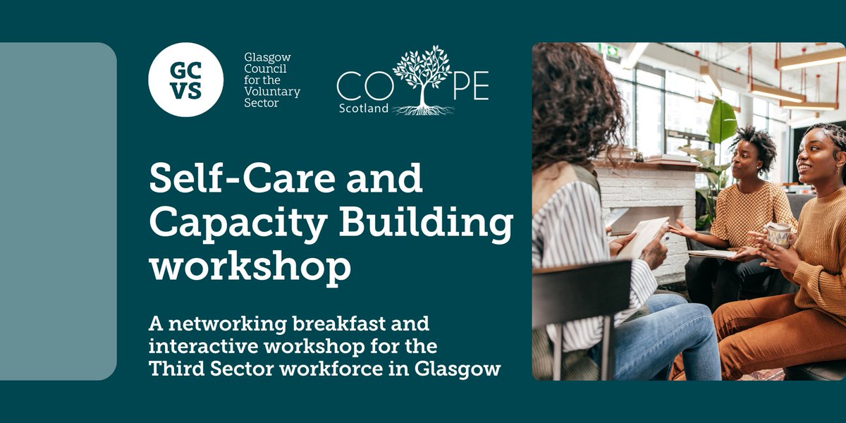 📢Spaces available for a networking breakfast & interactive workshop on Self-Care and Capacity Building for third sector staff. For #StressAwarenessMonth connect with others and gain new tools to help you and your team tackle stress 📅Wed 24 April bit.ly/3PCQLFF