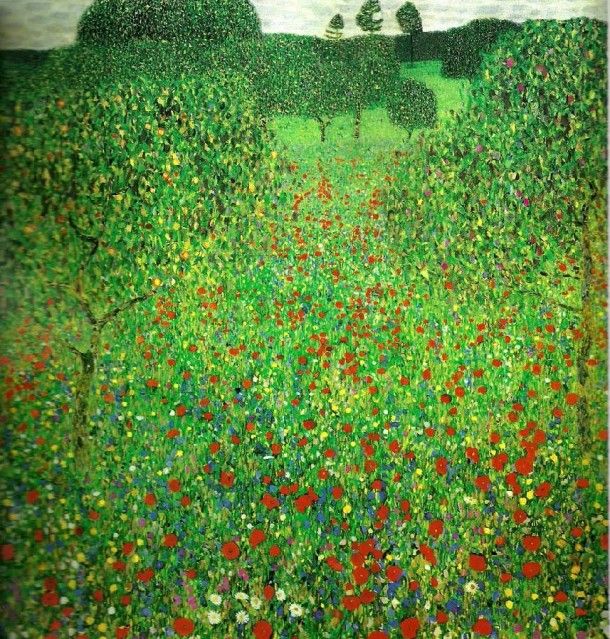 Gustav #KLIMT, 'FIELD OF POPPIES' 1907 #art #arttwit #secession #artlover #wien #iloveart #artlovers #vienna