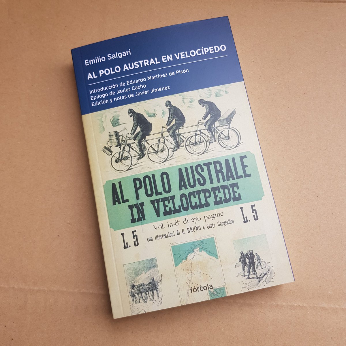 En el Día de la #bicicleta,que se celebra en todo el mundo cada 19 de abril, #recomendamosleer Al Polo Austral en velocípedo de Emilio #Salgari, con textos de Eduardo Martinez de Pisón y @cachojavi #diadelabicicleta