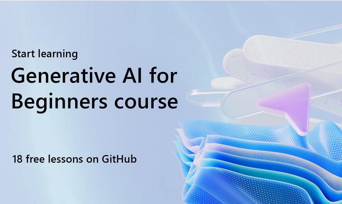 Want to build your own GenAI app? The free Generative AI for Beginners course on GitHub is the perfect place to start. Work through 18 lessons and learn everything from setting up your environment to using Open-source models from Hugging Face: msft.it/6018Y8uRK
#AzureOpenAI