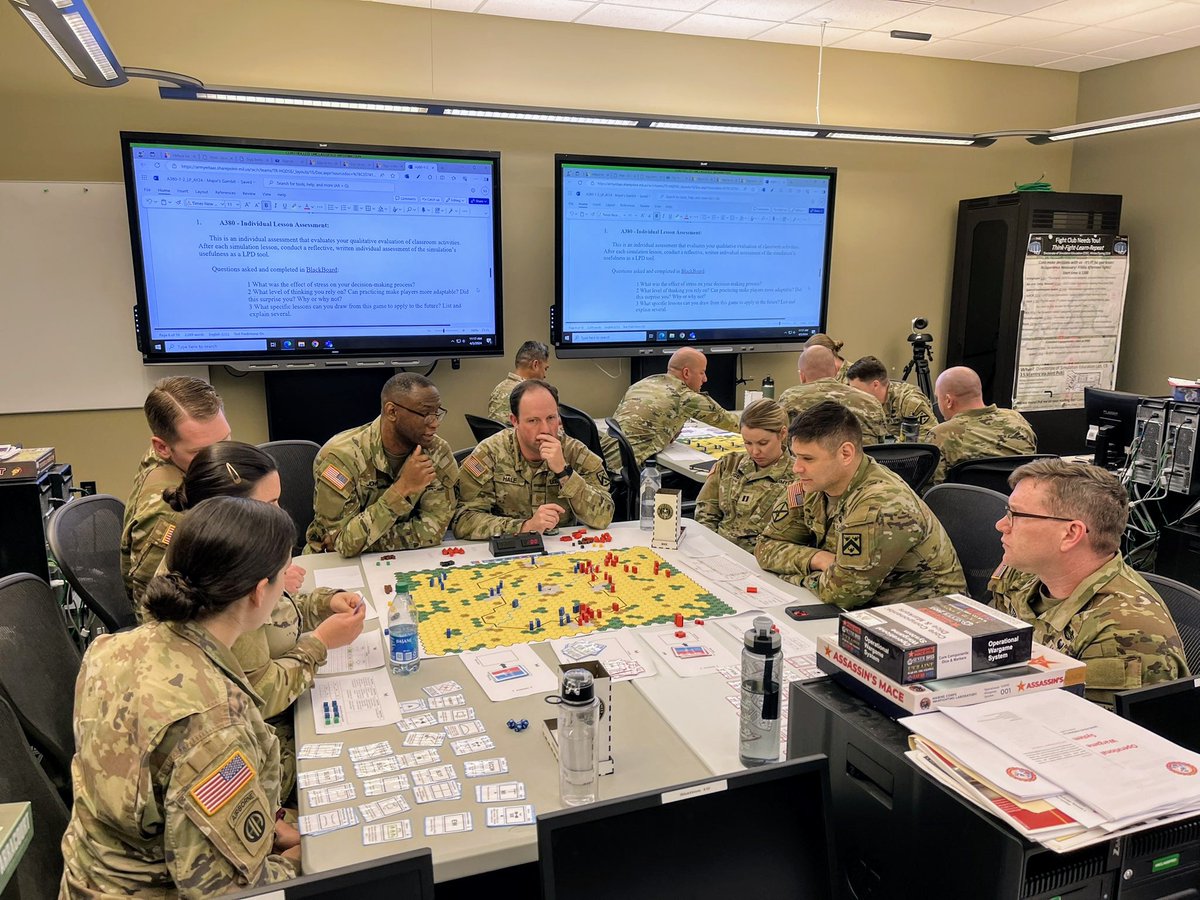 My @GeorgetownCSS student researched and designed 'Major's Gambit' -- an educational #wargame for the US Army at @USACGSC. I am so proud of my students and their hard work. 😁 #wargaming