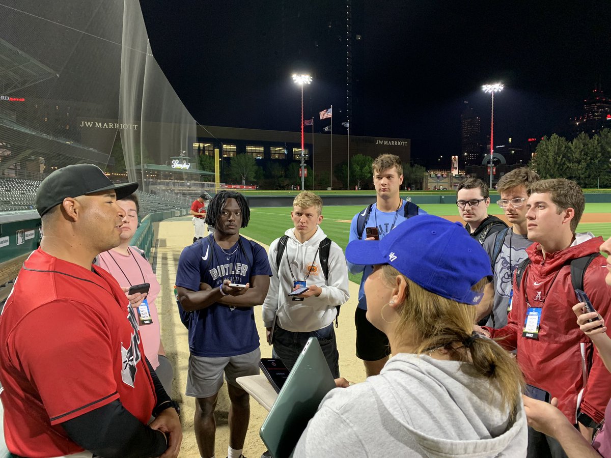 Great night at the @indyindians with my @butleru class, who got to interview Paul Skenes about throwing 100 MPH ⛽️ time and again. “Great questions,” manager Miguel Perez said of our group.