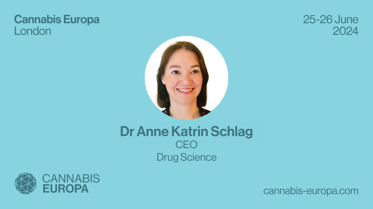 Speaker 🗣 We are pleased to announce that Dr Anne Katrin Schlag will be speaking at Cannabis Europa. Dr Schlag is a Chartered Psychologist and Acting CEO as well as Head of Research of the charity Drug Science. #CE2024 @Dr_Anne_Schlag. @Drug_Science 🎟️👇 eu1.hubs.ly/H08HZV70