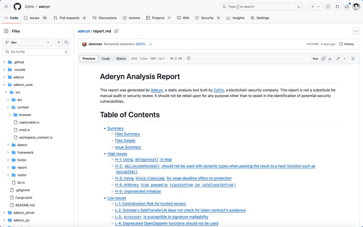 Today, we’re excited to officially announce Aderyn. 

An open-source Rust-based Smart Contract static analyzer designed to help protocol engineers and security researchers find vulnerabilities in Solidity code bases. 

🔗 cyfrin.io/blog/find-vuln…