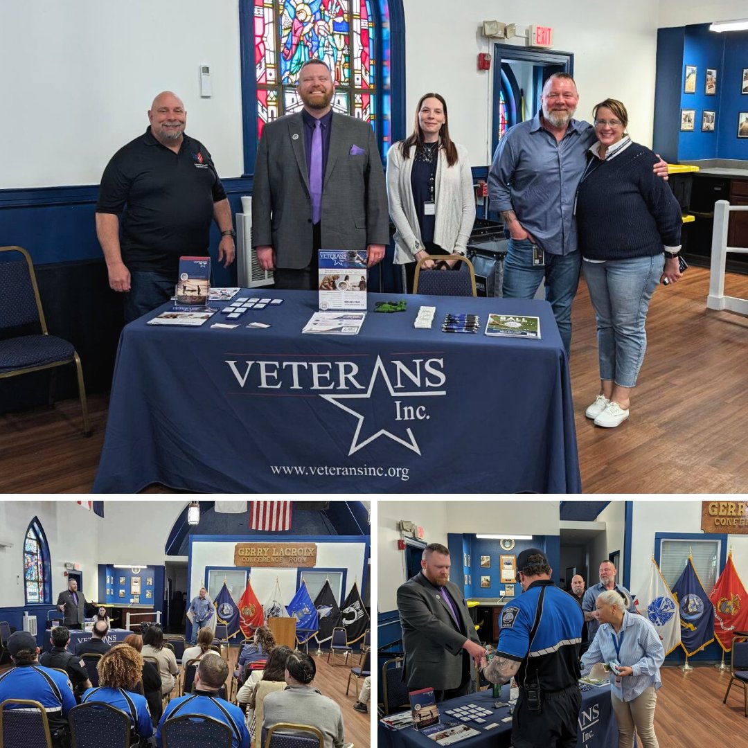 We attended the Veterans Resource Roundtable this week at the @vneoc in Haverhill, where Community Engagement Specialist, Sully Roberts presented to several local police departments, crisis response teams, & recovery providers about our wrap-around programs for Veterans.