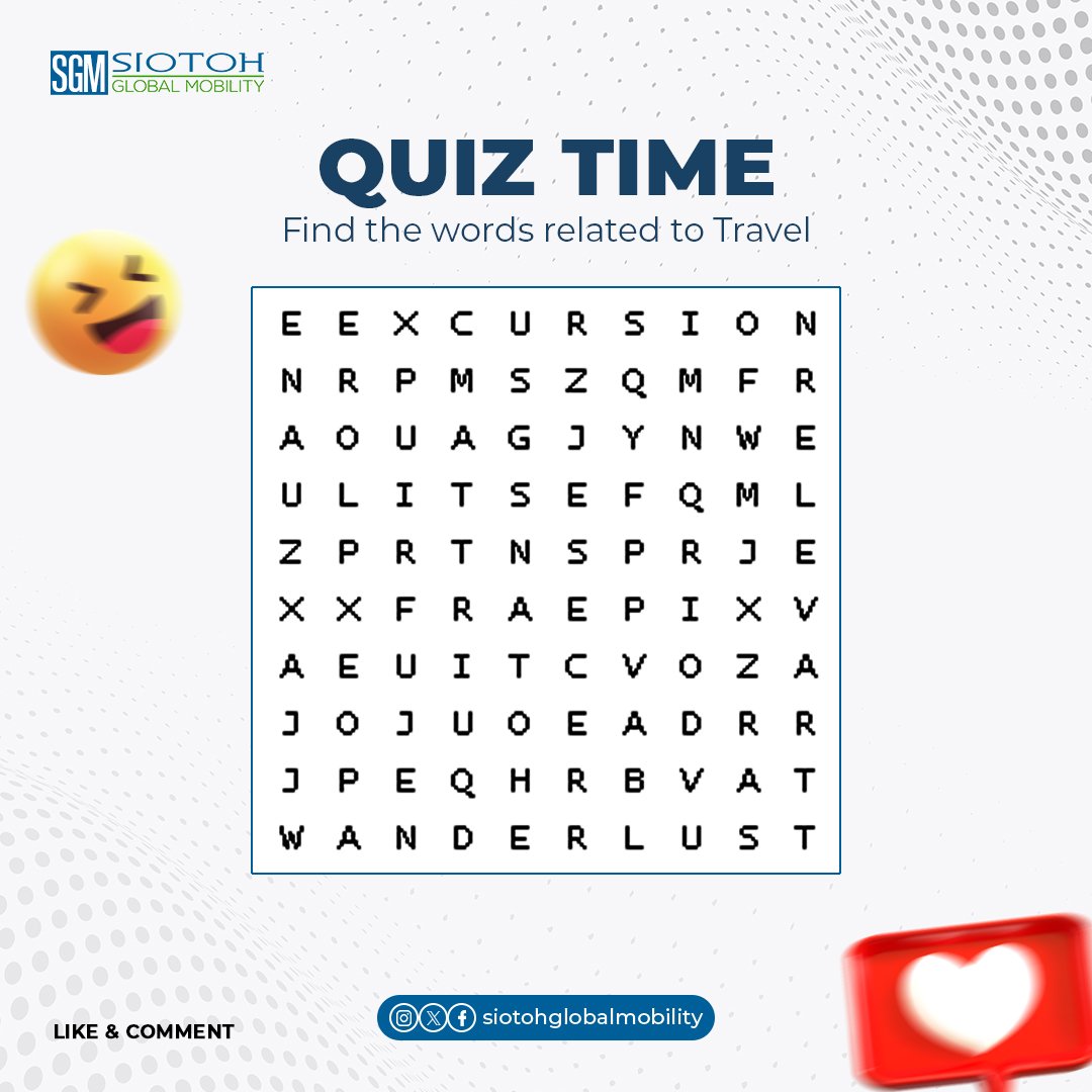 Embark on a journey of discovery with our travel-themed crossword puzzle! How many words can you find? Comment below with your answers! #TravelTrivia #WordSearchFun