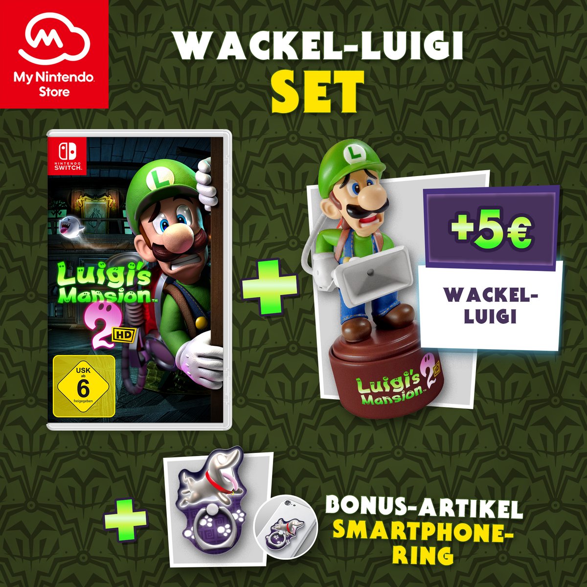 #LuigisMansion2HD wird am 27. Juni 2024 auf #NintendoSwitch verfügbar sein. Ihr könnt jetzt im #MyNintendoStore vorbestellen und erhaltet beim Kauf einen Smartphone-Ring als Bonus. Welches Bundle bestellt ihr vor? 🛒: ntdo.com/60124FChY