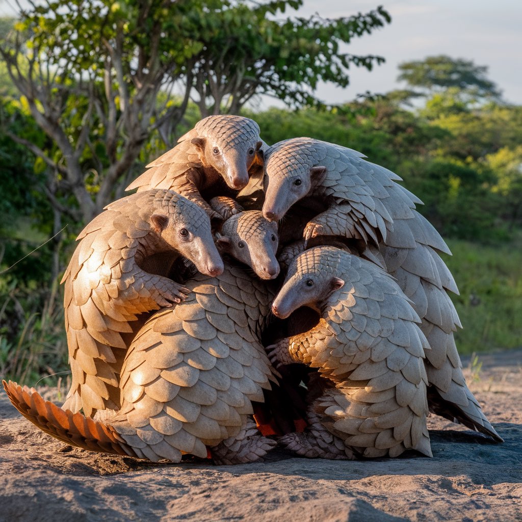 Gm!

Interesting AI generated pangolin group pic, turned out much better than I thought 😂 better than just one pangolin somehow 😬 

This is giving, stronger together vibes 💚😁