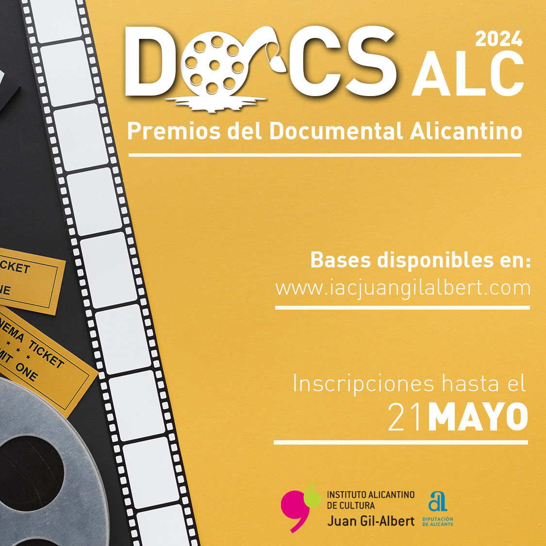 Nueva edición de los Premios del Documental Alicantino 📽️ El certamen, impulsado por nuestro @GilAlbertIAC, aumenta su dotación económica hasta los 5.000 euros 🎞️ - Plazo de presentación de trabajos abierto hasta el 21/05 - Consulta cómo participar en iacjuangilalbert.com