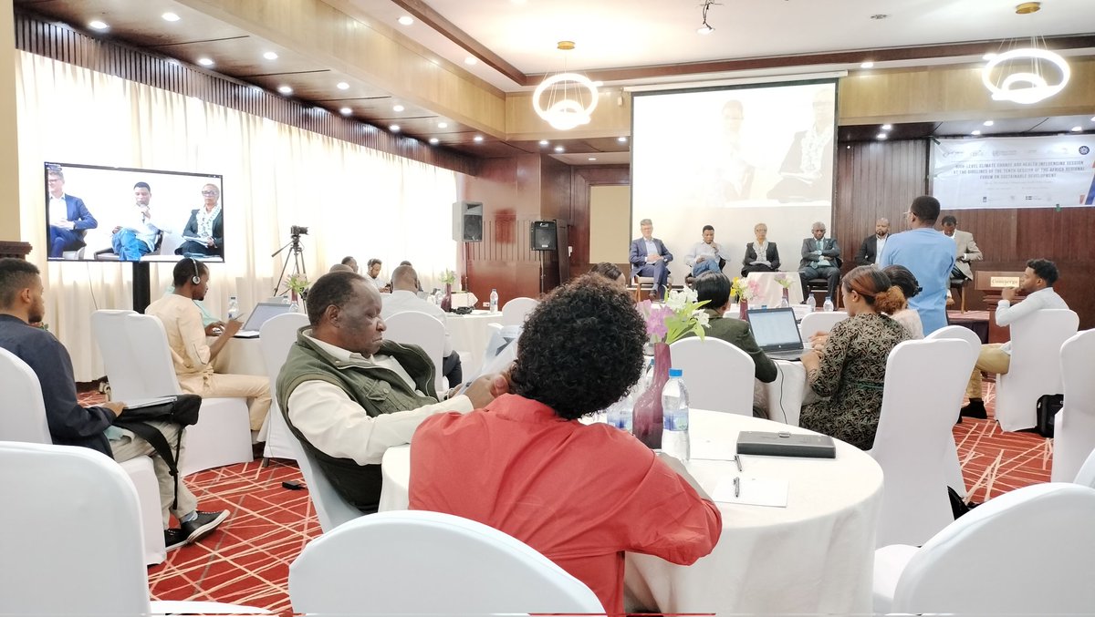 charlesbaimey's tweet photo. I'm taking part of the High-level Climate change and Health influencing session at the sidelines of the Tenth session of the Africa Régional Forum on Sustainable Devlopment in Addis Abeba, Ethiopia.
#ARFSD @PACJA1 @Jveivoire @WHO @CgBrooker @MalleFofana https://t.co/6YNCmXPePf
