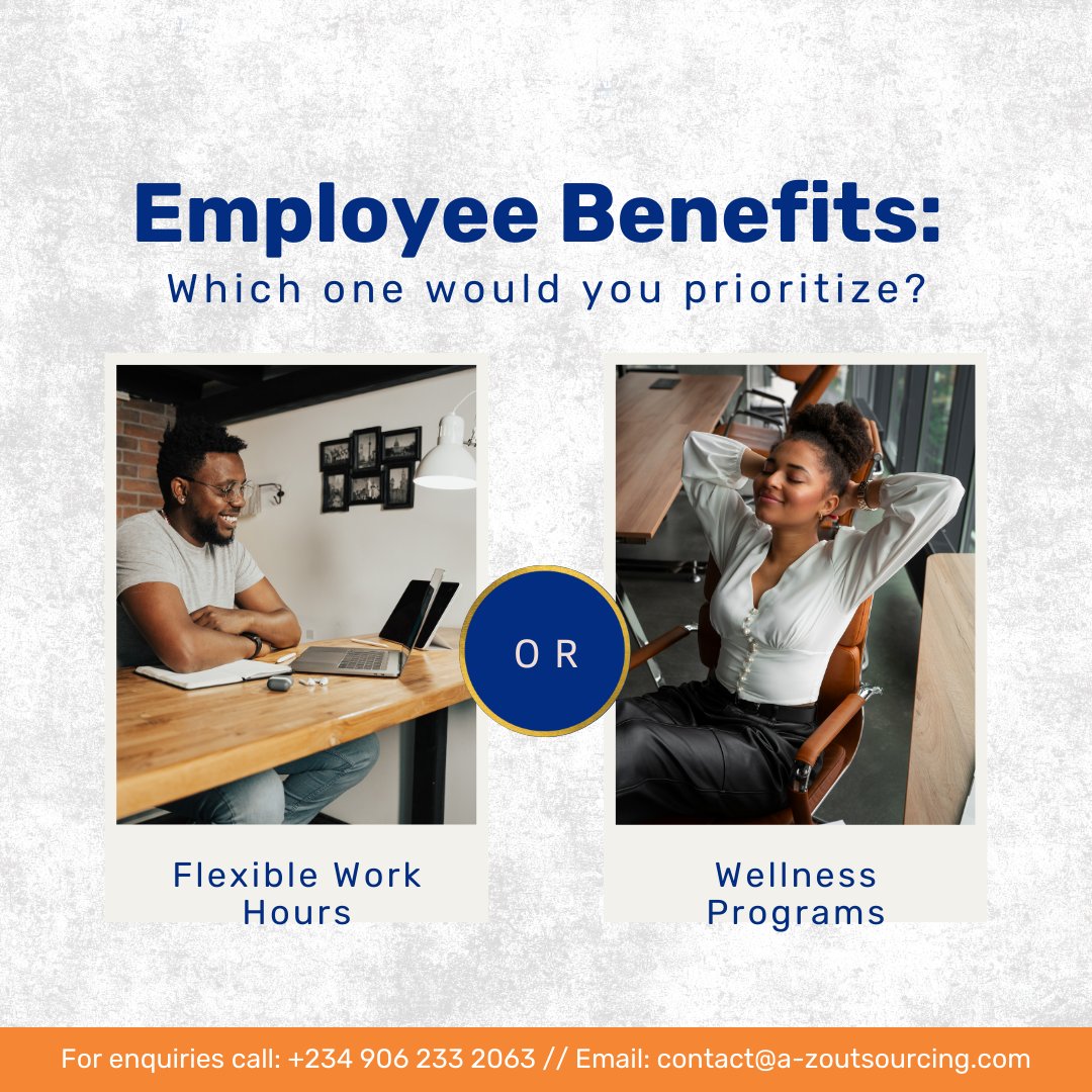 When it comes to Employee Benefits, which of them would you prioritize?

#AZOutsourcing #HRServices #HRSupport #HROutsourcing #HRPartner #EmployeeBenefits #TalentManagement #BusinessGrowth #TGIF