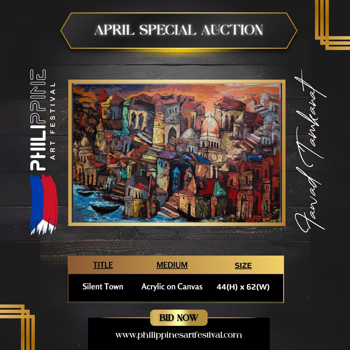 Join us for a celebration of creativity and bid on breathtaking artworks that will make this month of April extra special. Visit our website to bid now!

#PhilippineArtFestival #Artfestival #artevent #artfest #artists #Filipinoart #Filipinoartists #Filipino #ArtinPhilippines