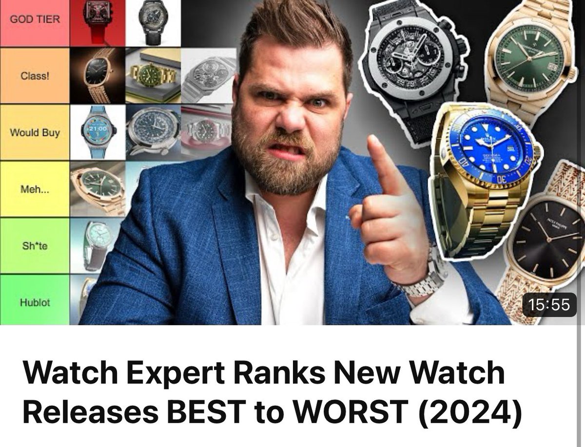 Watch Expert Ranks New Watch Releases BEST to WORST (2024) youtu.be/x6lLUVV2ilk