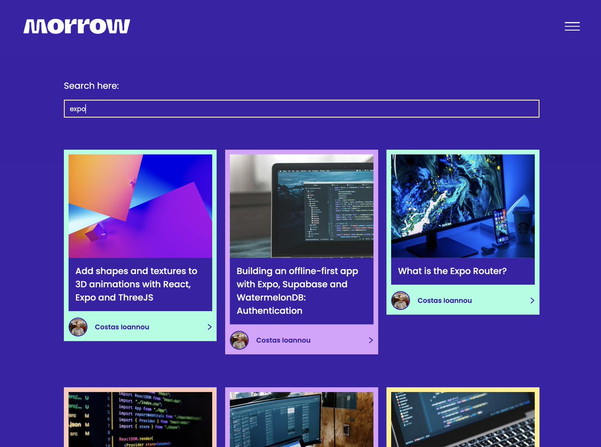Happy Friday! 🥳

We added a search feature to our blog page so you can find tutorials more easily:
themorrow.digital/blog?utm_campa…

What tutorial would you like to see next?

#devcommunity #reactnative