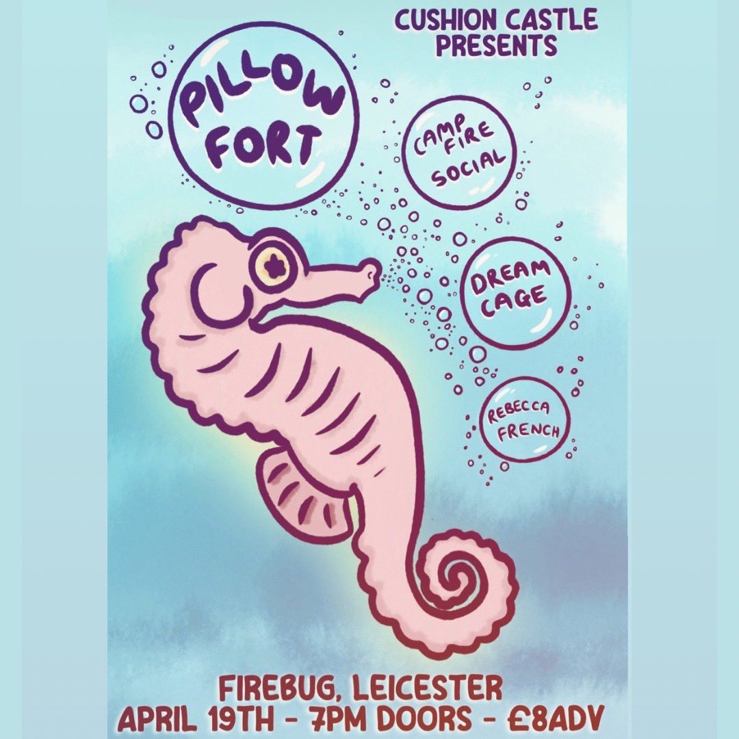 We’re heading down to @FirebugBar today Friday 19 // 4 // 24 with @campfire_social to support our ace friends @pillowfortUK along with @dreamcageband & Rebecca French. It’s our first time in Leicester so if you’re close by come hang out & listen to some ace bands 🫶