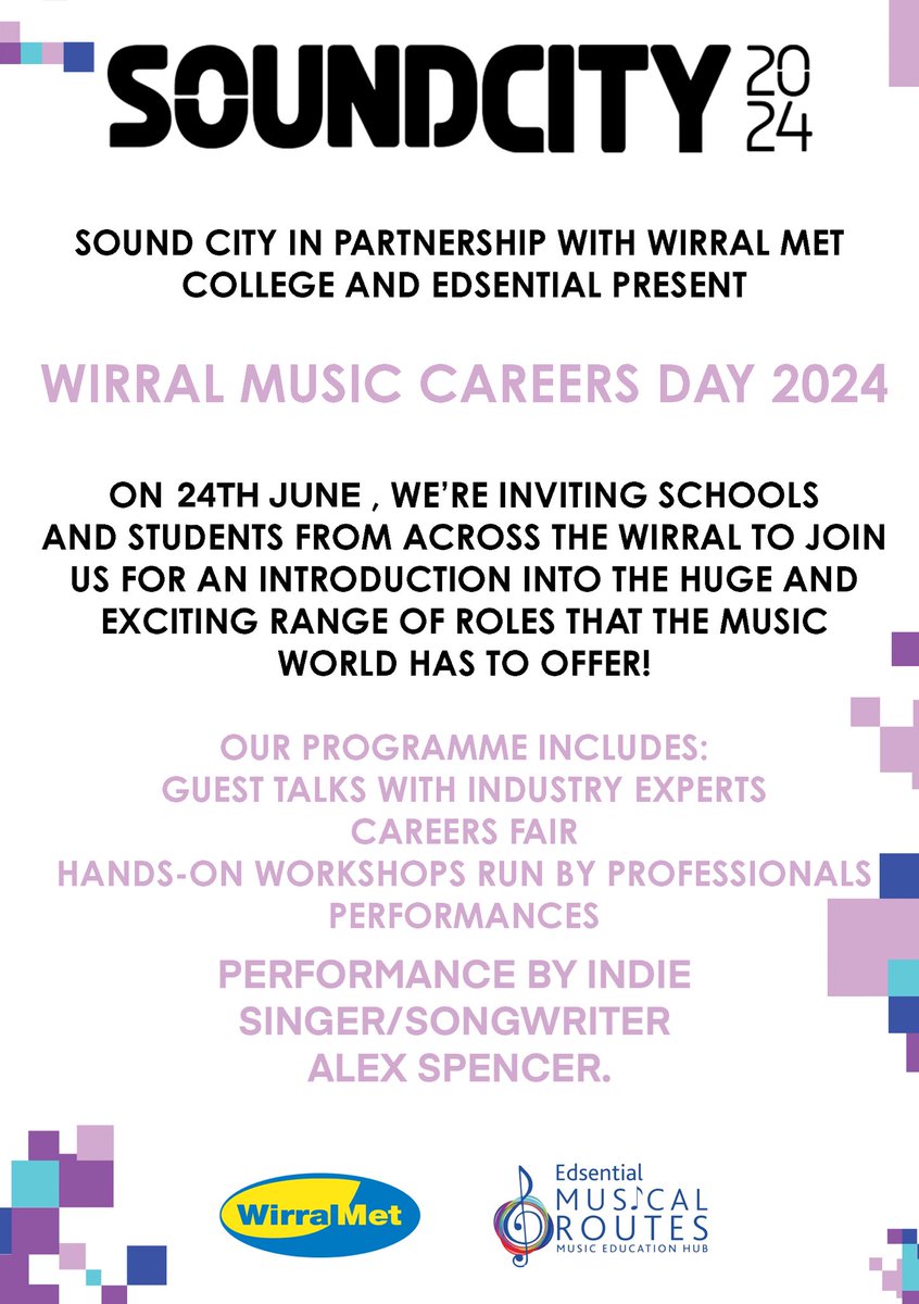 📣If your school would like to get involved please follow this link to register students who would like to attend by 14th June: docs.google.com/forms/d/e/1FAI… Do get in touch if you have any questions - music@edsential.co.uk @SoundCity @WirralMet